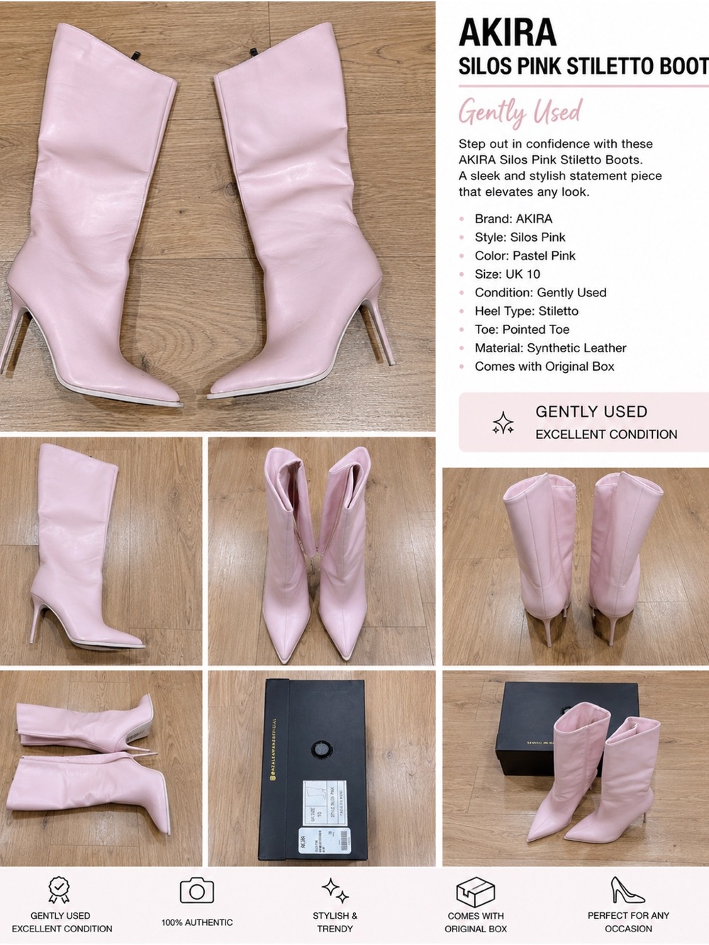AKIRA Pink Stiletto Boots - Pastel Pink Women's Heeled Boots